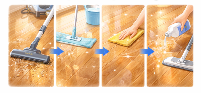 フローリング掃除の正しい順番｜床をきれいに保つ掃除方法