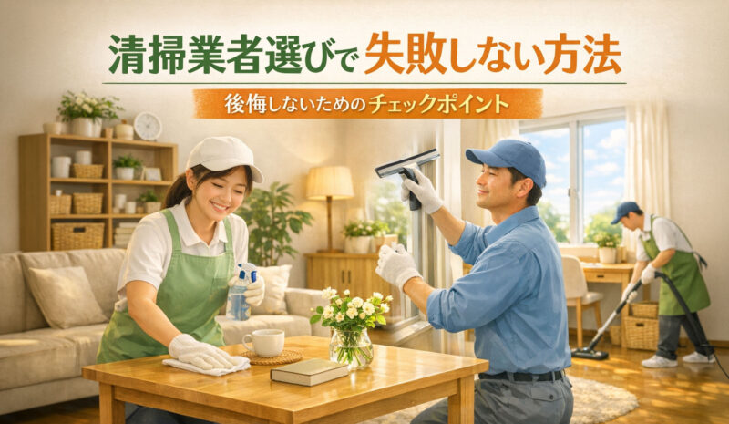 清掃業者選びで失敗しない方法｜後悔しないためのチェックポイント