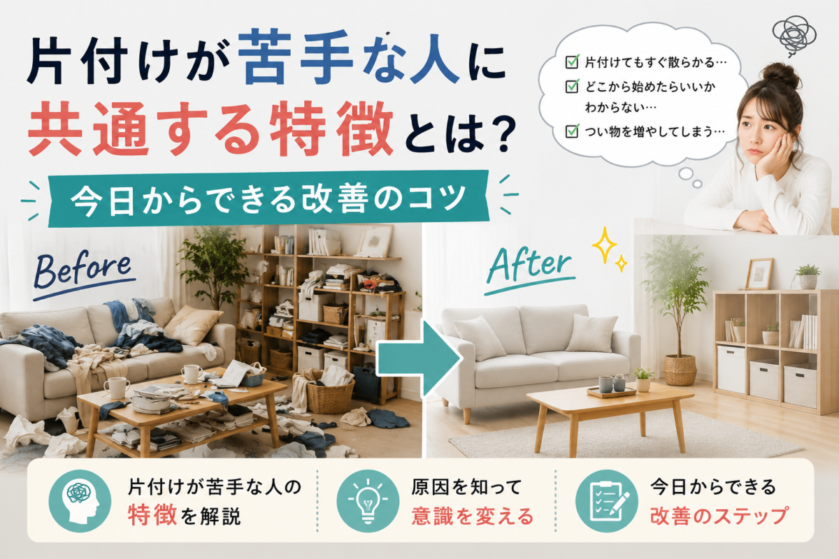 片付けが苦手な人に共通する特徴とは？今日からできる改善のコツ