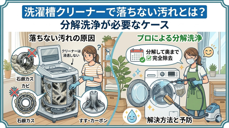 洗濯槽クリーナーで落ちない汚れとは？分解洗浄が必要なケース