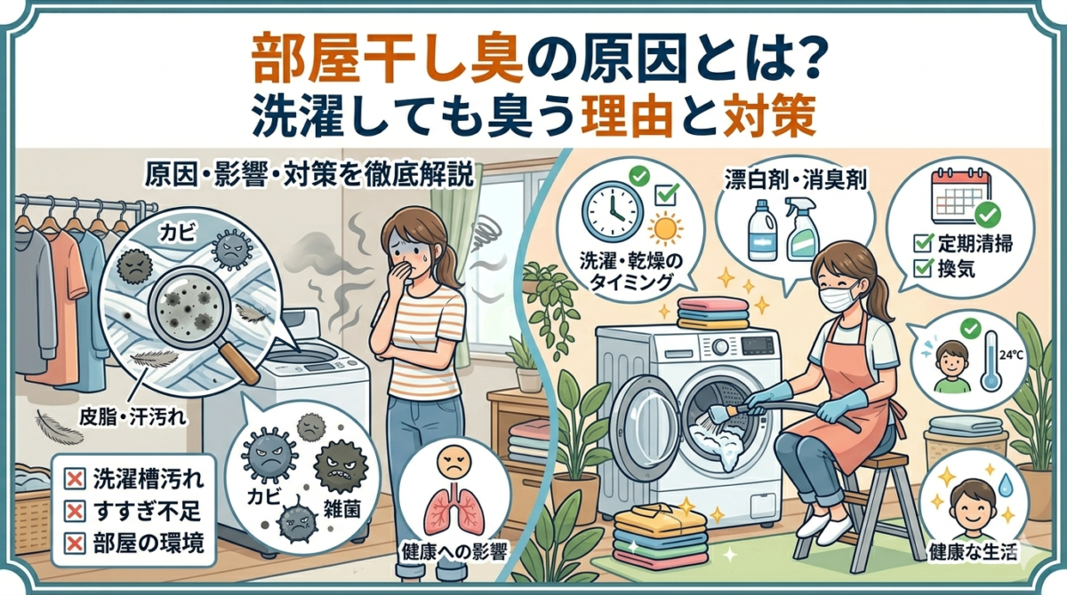 部屋干し臭の原因とは？洗濯しても臭う理由と対策
