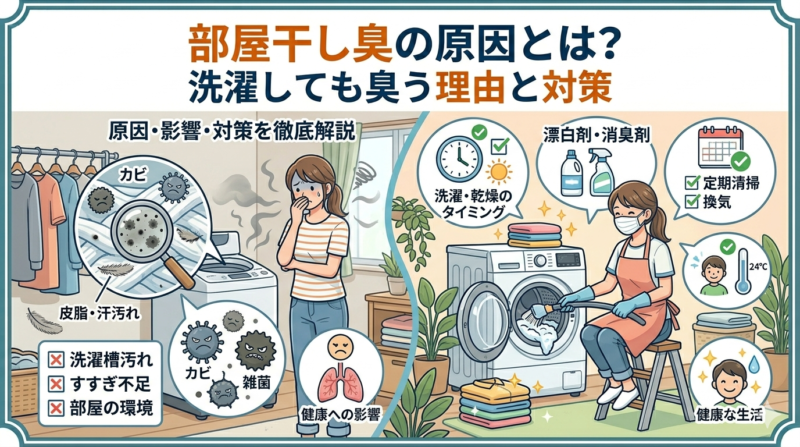部屋干し臭の原因とは？洗濯しても臭う理由と対策